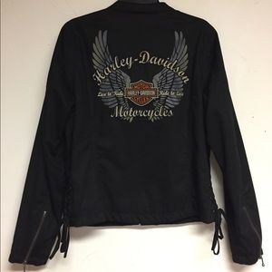 Harley Davidson jacket and hoodie vest